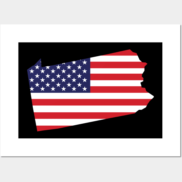 Pennsylvania State Shape Flag Background Wall Art by anonopinion